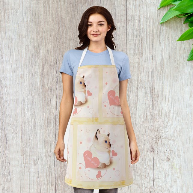 I Love You Cat Apron (Creator Uploaded)