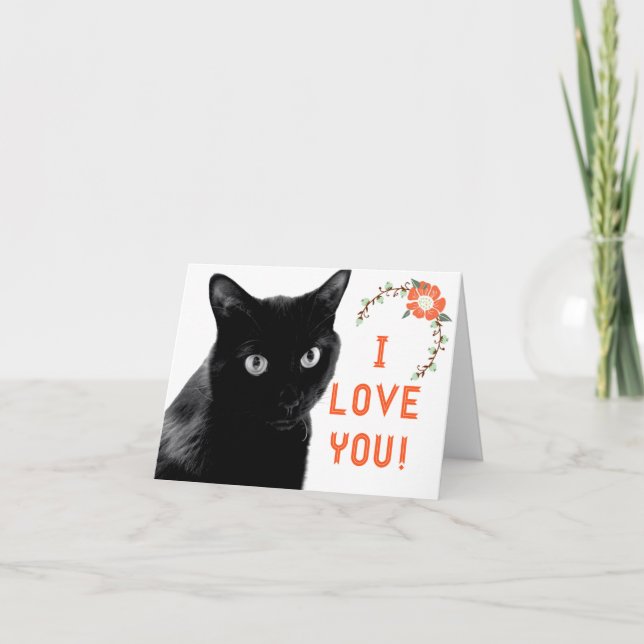 "I Love You" Cat Note Cards (Front)