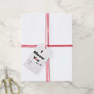 I Love You Cat Owners Valentine Pets Emotion Quote Gift Tags