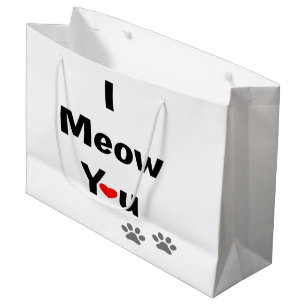 I Love You Cat Owners Valentine Pets Emotion Quote Large Gift Bag