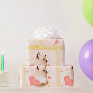I Love You Cat Wrapping Paper