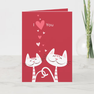 I Love You Cats Valentine Holiday Card