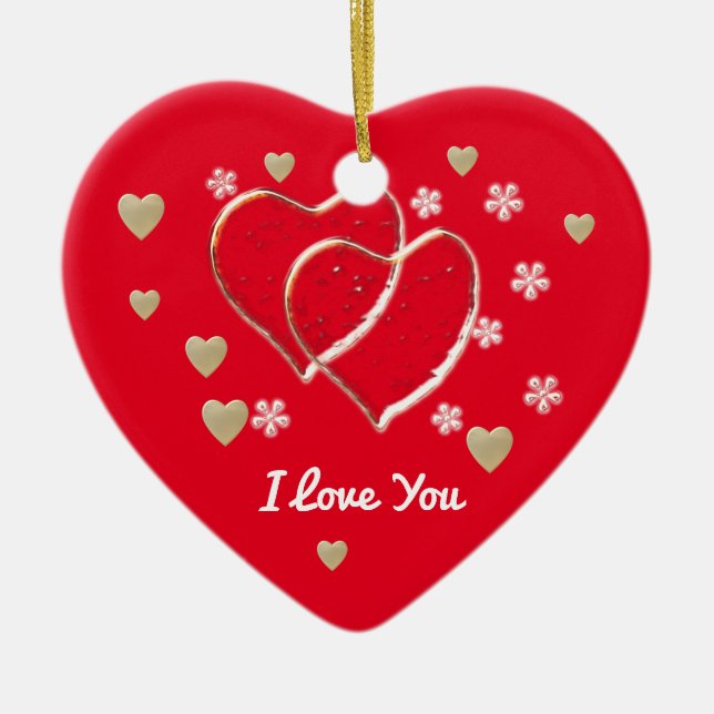 I love you ceramic tree decoration (Front)