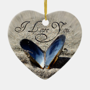 I love you ceramic tree decoration