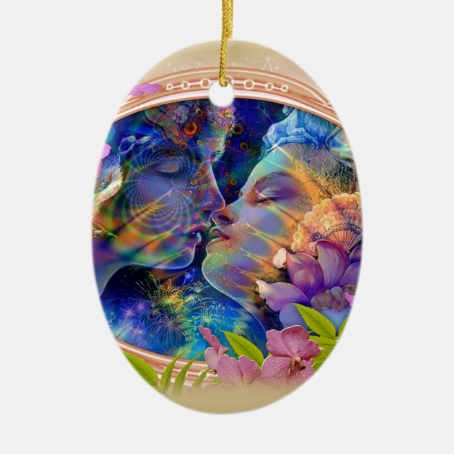 I love you ceramic tree decoration (Front)