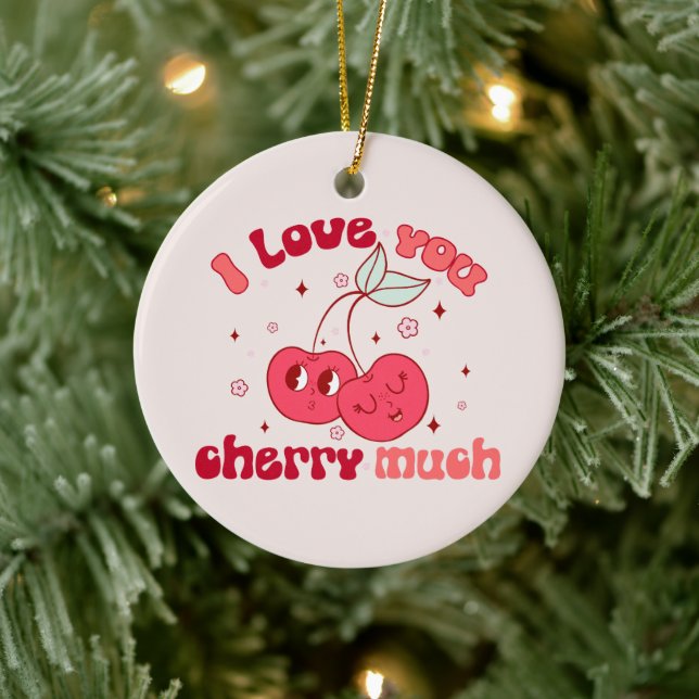 I Love You Cherry Much Ceramic Tree Decoration (Tree)