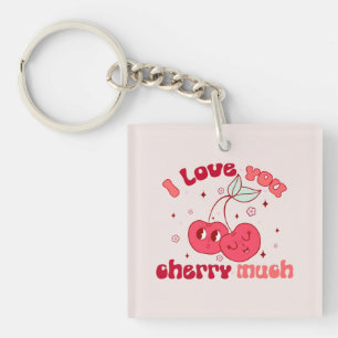 I Love You Cherry Much Cute & Punny Cherry Key Ring