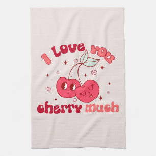 I Love You Cherry Much Tea Towel