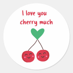 I Love You Cherry Much Valentine Classic Round Sticker