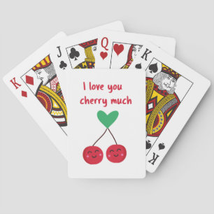 I Love You Cherry Much Valentine Playing Cards