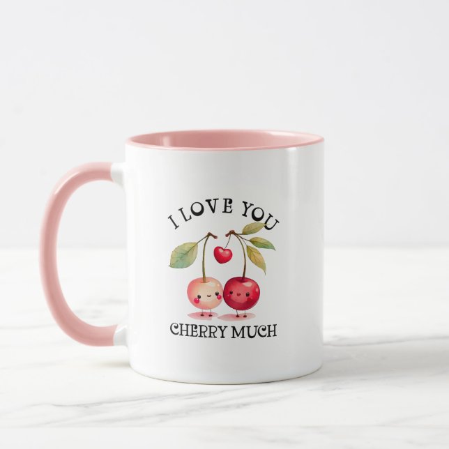 I Love You Cherry Much Valentines Day Mug (Left)