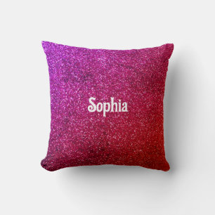I love you chic pink glitter background Abstract Cushion