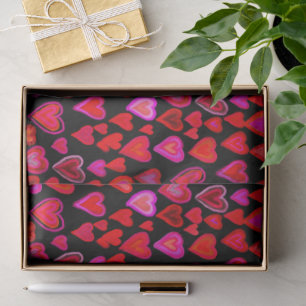 I love you, christmas heart pattern tissue paper