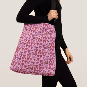 I love you, christmas heart pattern tote bag
