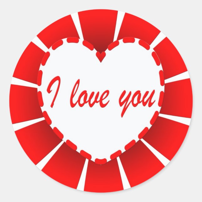 I love you classic round sticker (Front)