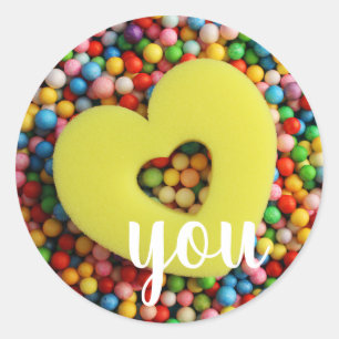 I love you classic round sticker
