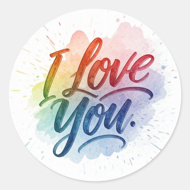 I Love You  Classic Round Sticker (Front)
