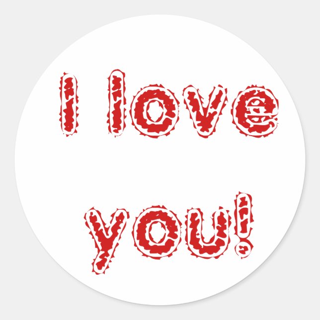 I love you! classic round sticker (Front)