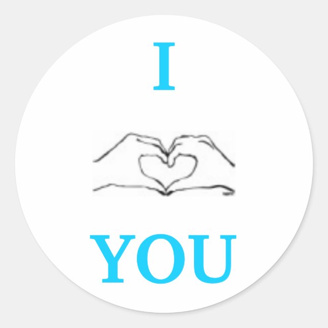 I LOVE YOU. CLASSIC ROUND STICKER (Front)
