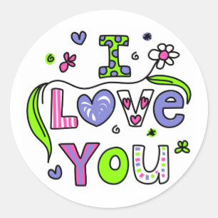I Love You Classic Round Sticker