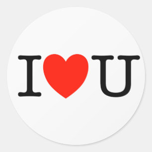 I love you classic round sticker