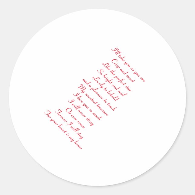 I love you classic round sticker (Front)