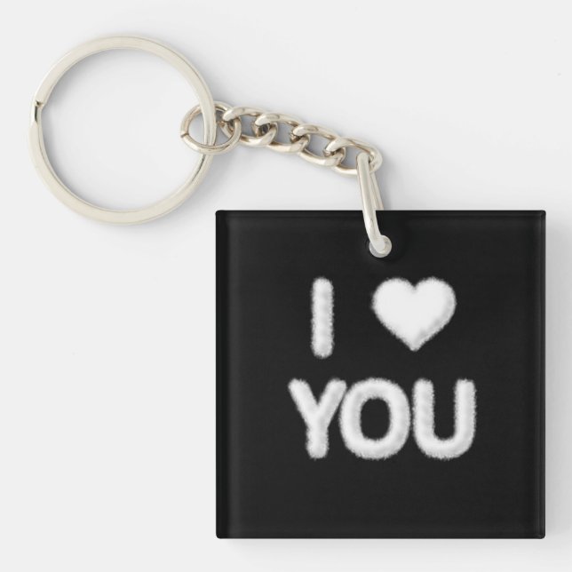 I Love You Clouds Keyring (Front)