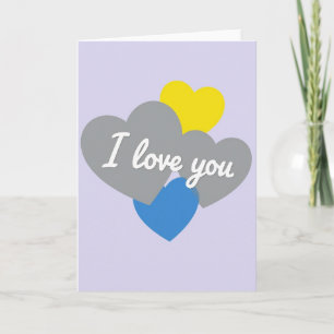 I Love You Colorful Hearts Card