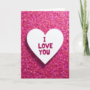 I Love You Confetti Glitter Heart Card