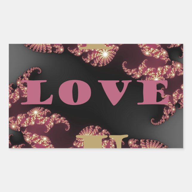 I Love You Cosmic Constellation Pattern Art Design Rectangular Sticker (Front)