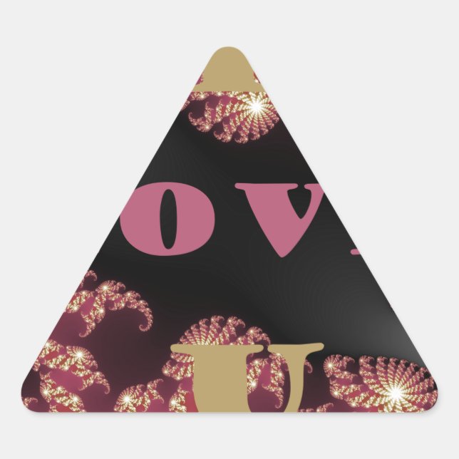 I Love You Cosmic Constellation Pattern Art Design Triangle Sticker (Front)