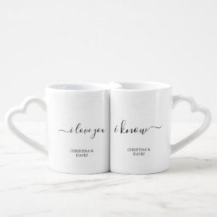 I LOVE YOU Couple Boyfriend Girlfriend Unique Gift Coffee Mug Set