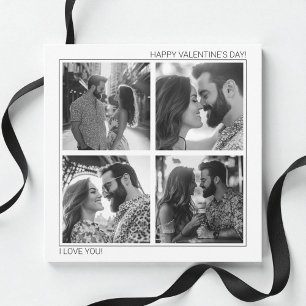 I Love You Couple Minimalist Photo Collage XOXO Holiday Card