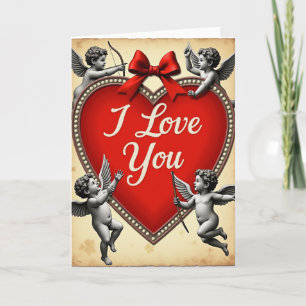 I Love You Cupid Heart Card