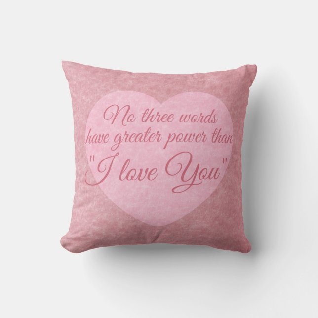 “I LOVE YOU” custom names & date throw pillow (Front)