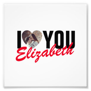 I Love You Custom Photo Heart and Name