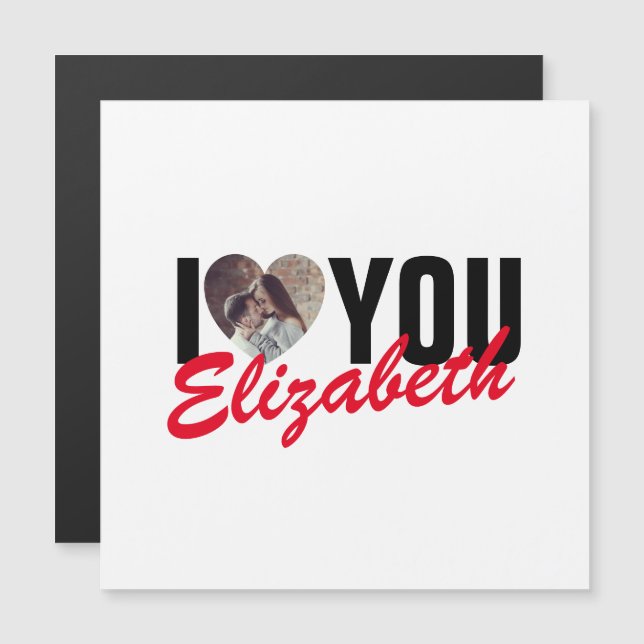 I Love You Custom Photo Heart and Name (Front/Back)