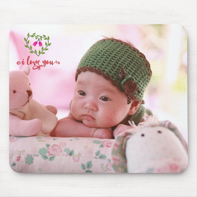 I love You Custom Photo Mouse Pad (Front)