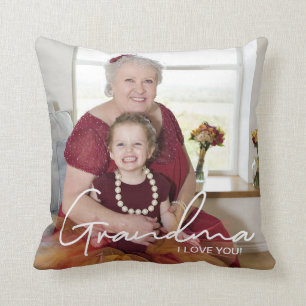 I love You Custom Photo Personalised Grandma Cushion