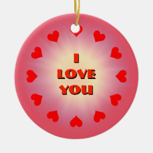 I love you (customisable) ceramic tree decoration