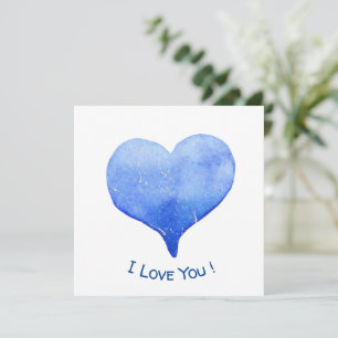 I Love You Cute Blue Heart Valentine       