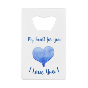 I Love You Cute Blue Heart Valentine's Day  