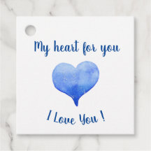 I Love You Cute Blue Heart Valentine's Day