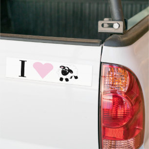 I love You Cute Cartoon Sheep Bumper Sticker