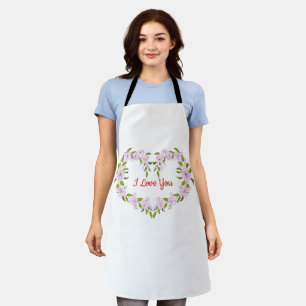 I love you Cute flowers Apron