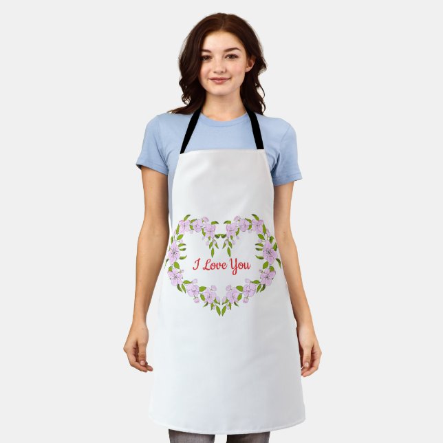 I love  you  Cute flowers Apron (Worn)