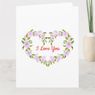 I love  you  Cute flowers Card