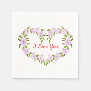 I love you Cute flowers Napkin