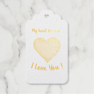 I Love You Cute Green and Blue Heart Birthday     Gift Tags