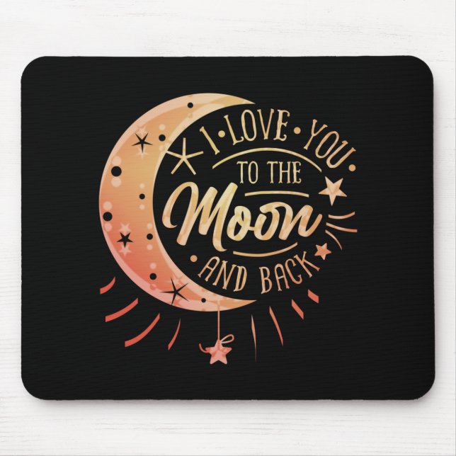 I Love You Cute Typography Mouse Pad (Front)